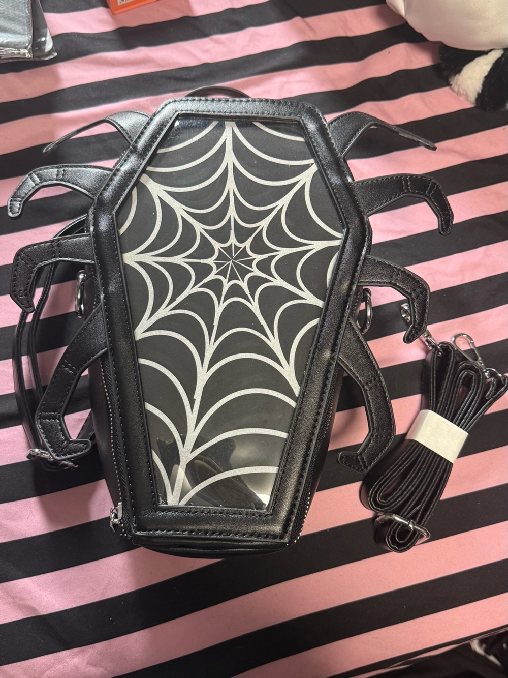 Black Spiderweb Coffin Bag - Gothic Womens Purse